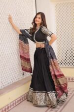 Black-sider-Designer-Lehenga-Choli-with-Pure-Gaji-Silk-Dupatta