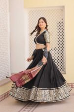 Black-sider-Designer-Lehenga-Choli-with-Pure-Gaji-Silk-Dupatta-3