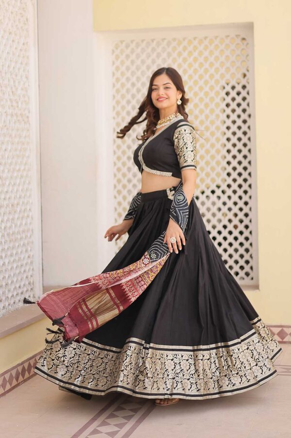 Black Sider Designer Lehenga Choli With Pure Gaji Silk Dupatta