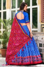 Blue-Rajasthani-Lehenga-Choli-With-Laheriya-and-Patola-Print-1