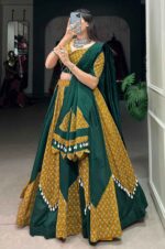 Green-And-Magenta-Navratri-Special-Pure-Cotton-Lehenga-Choli