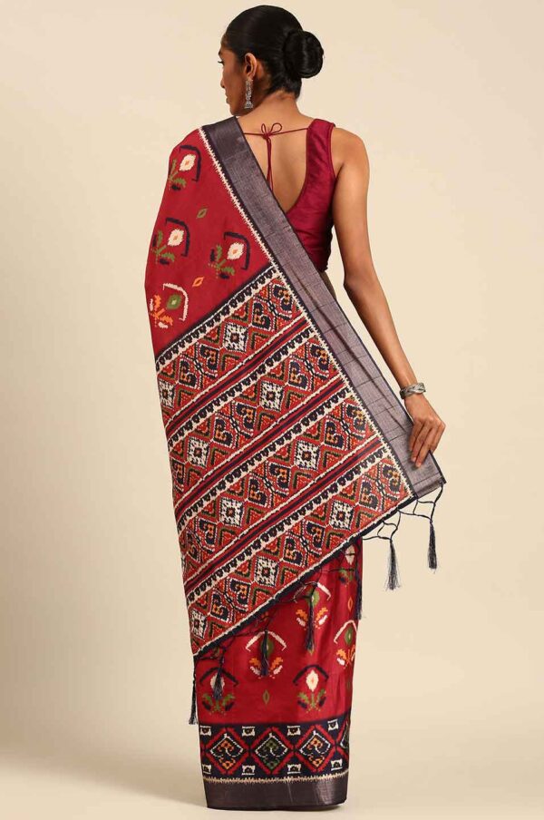 maroon patola saree