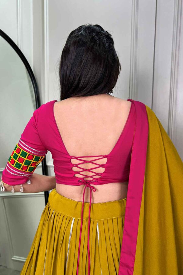 Navratri Lehenga Choli (Puro Rayon Gamthi Work Lehenga Choli)