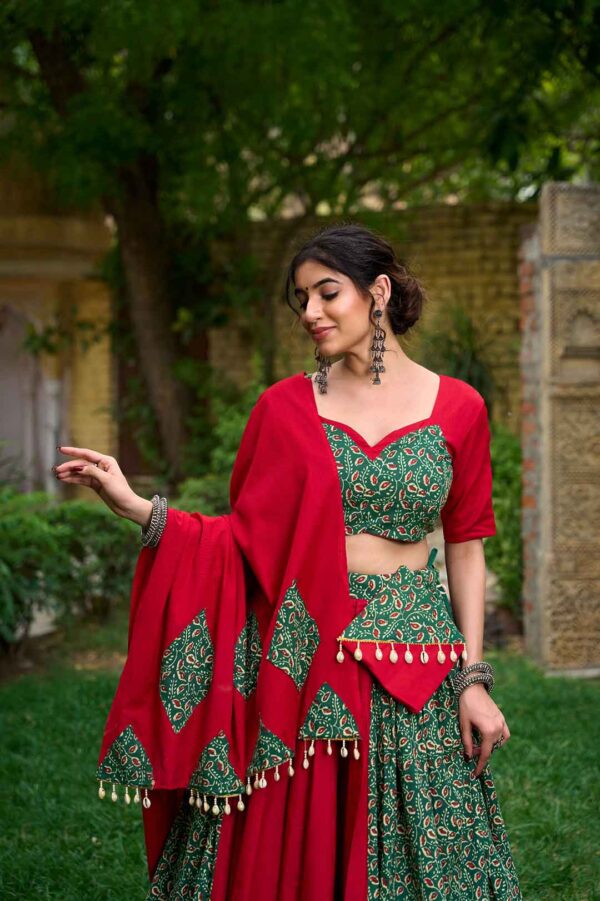 Navratri Lehenga Choli In Pure Cotton And Real Mirror Work