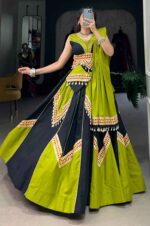 Parrot-Green-Gamthi-lehenga choli for navratri (1)