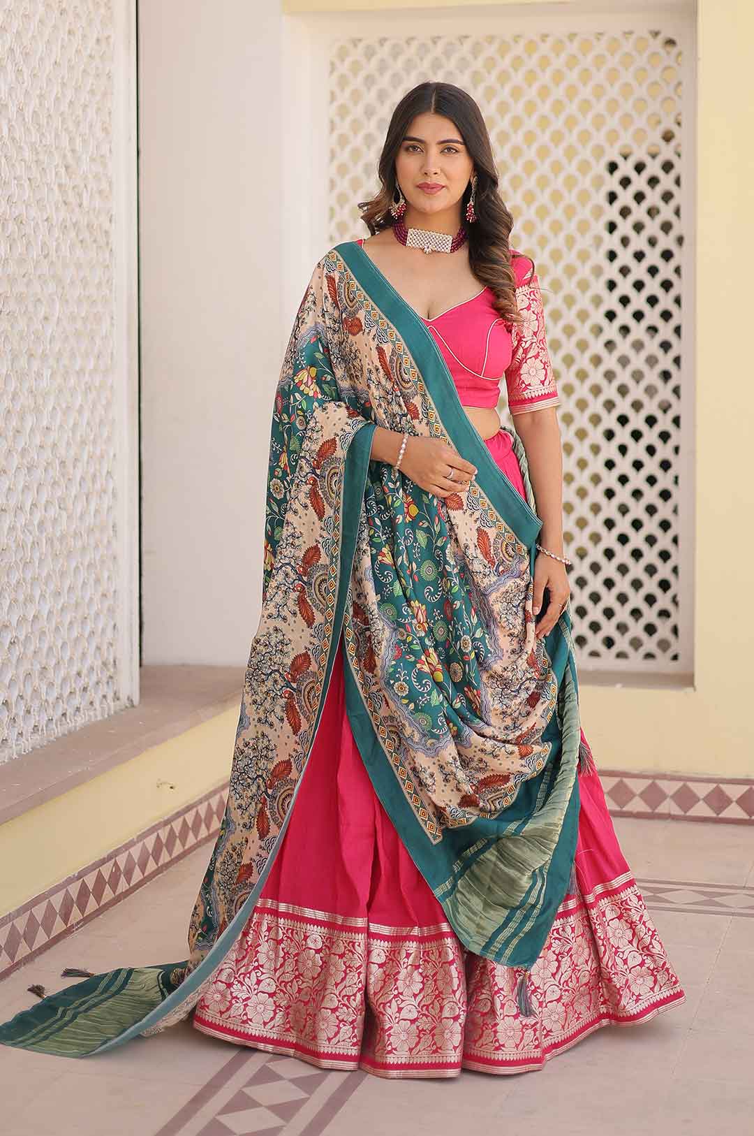Pink Sider Designer Lehenga Choli With Pure Gaji silk Dupatta