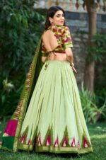 Pista-Tussar-Silk-Foil-Print-Lehenga-choli-2