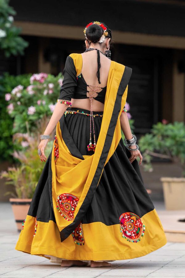 Gamthi Work Navratri Lehenga Choli (Real Mirror Work and Pure Cotton)