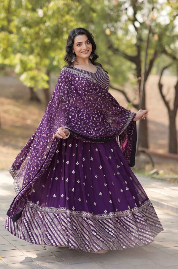 Purple Designer Lehenga Choli Embroidery Work