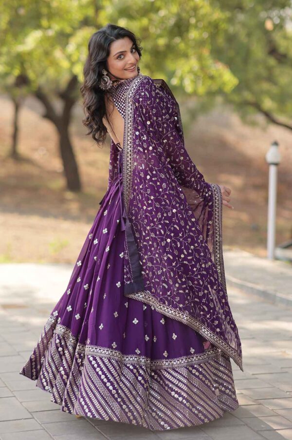 Purple Designer Lehenga Choli Embroidery Work