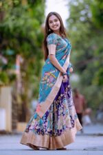 Purple-Dola-Silk-Lehenga-Choli-with-Kalamkari-Print-and-Weaving-Border-2