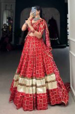 Rajasthani-Lehenga-Choli-with-Foil-Print-and-Gota-Patti-Work