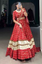 Rajasthani-Lehenga-Choli-with-Foil-Print-and-Gota-Patti-Work-5