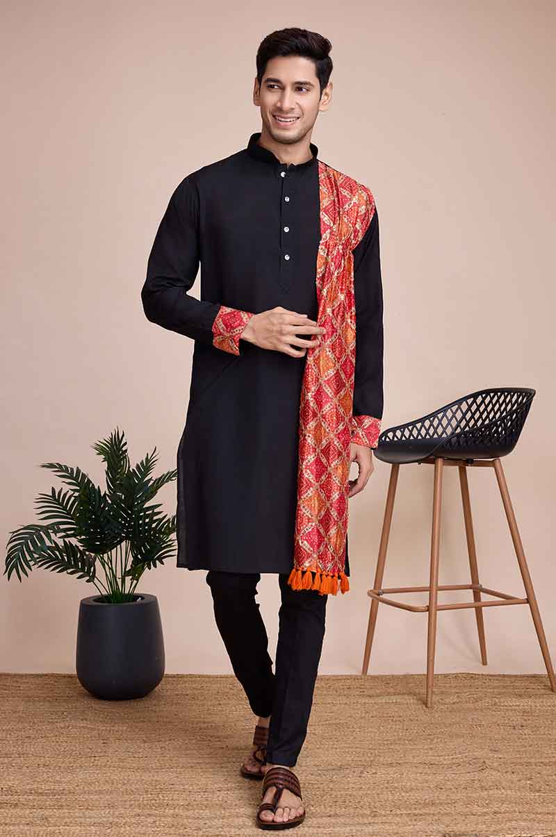 black Navratri Kurta for men