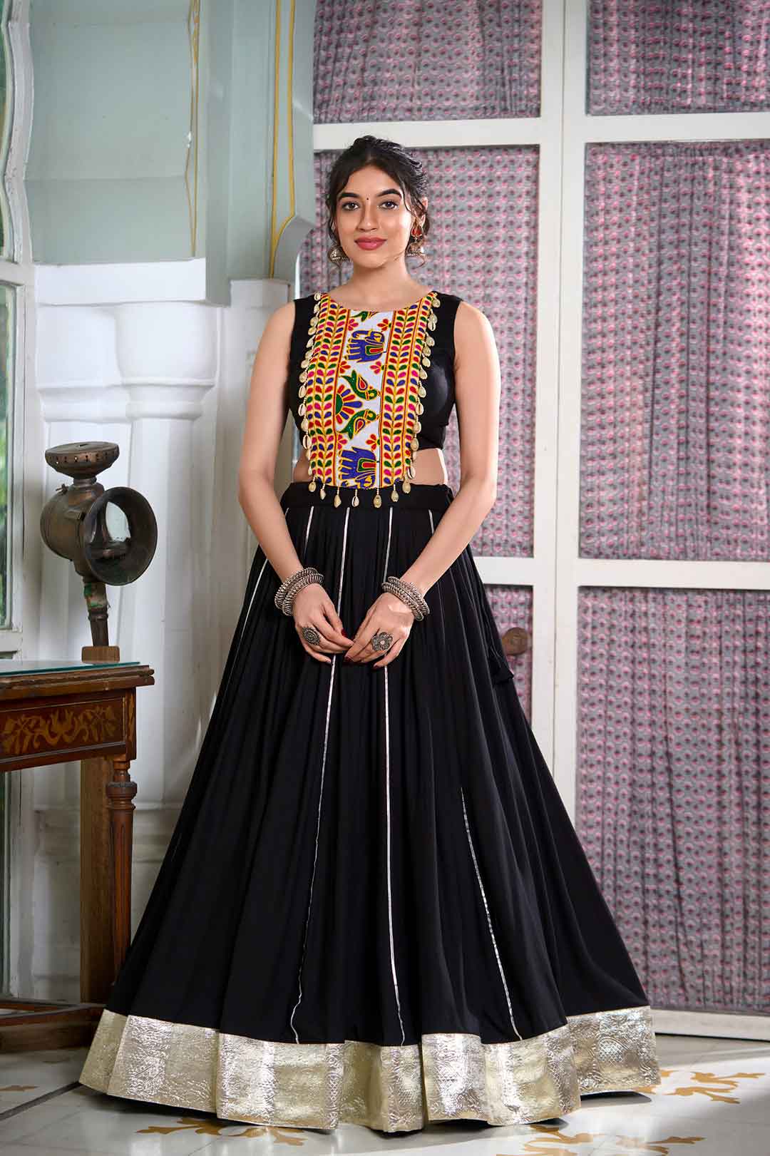 black navratri lehenga choli