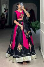 Black-and-Pink-Gamthi-Lehenga-Choli-For-Navratri