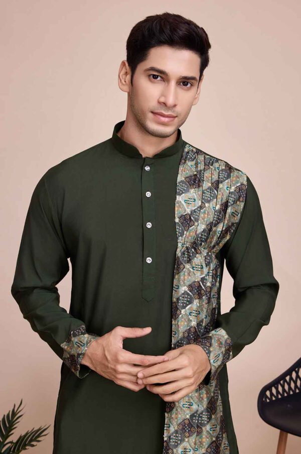 green Navratri Kurta For Men