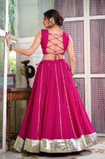 Hot-Pink-Navratri-Lehenga-Choli-with-Gotta-Patti-and-Gamthi-Work-Blouse-3