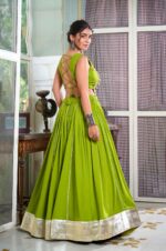 Parrot-Green-Navratri-Lehenga-Choli-with-Gotta-Patti-and-Gamthi-Work-Blouse-2