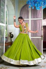 Parrot-Green-Navratri-Lehenga-Choli-with-Gotta-Patti-and-Gamthi-Work-Blouse-4