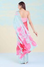 Trendy-Floral-Printed-Heavy-Japan-Satin-Saree-with-Unstitched-Mono-Banglory-Blouse-2