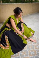 gamthi-work-Lehenga-Choli-for-Navratri-In-Parrot-Green-and-Black-color-4