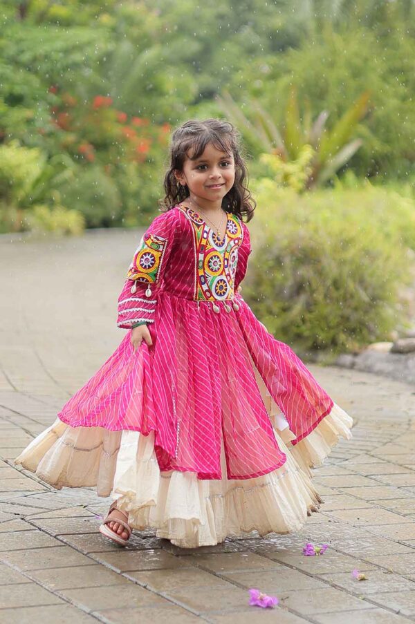 pink navratri Lehenga Kurti for girl