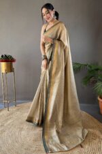 Chiku-Soft-Silk-Saree-with-Zari-Chex-Weaving-Design-2