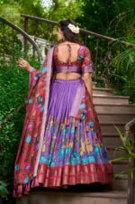 Purple-Kalamkari-Print-Lehenga-Choli-in-Dola-Silk-Fabric-2