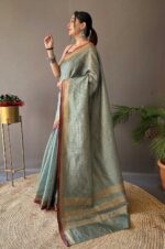 Rama-Soft-Silk-Saree-with-Zari-Chex-Weaving-Design-3