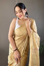 Cream-Silk-Saree-with-Zari-Embroidery-and-Piping-Design