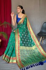 Green-Pure-Kachii-Patola-Silk-Saree-with-Patola-Weaving-and-Meenakari-Border-2