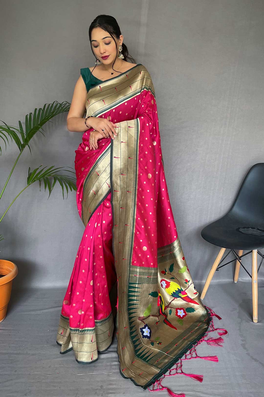 Pink Color Paithani Silk Saree