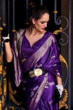 Purple-Assam-Muga-Silk-Saree-with-Golden-Detailing-and-Intricate-Border-2