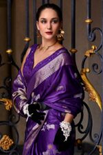 Purple-Assam-Muga-Silk-Saree-with-Golden-Detailing-and-Intricate-Border-3