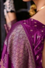 Wine-Assam-Muga-Silk-Saree-with-Golden-Detailing-and-Intricate-Border-4