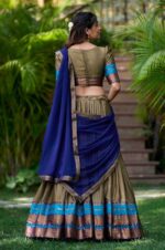 chiku-south-indian-Poly-Cotton-Lehenga-Choli-Set-with-Zari-Weaving