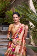 Golden-Paithani-Jacquard-Silk-Lehenga-Choli-with-Multicolor-Zari-Weaving-Dupatta
