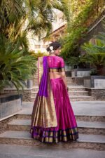 Royal-Pink-Paithani-Jacquard-Silk-Lehenga-Choli-with-Zari-Weaving-and-Tassel-Dupatta-2