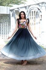 Black-Ombre-Georgette-Gown-with-Floral-Embroidered-Bodice-3