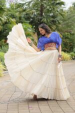 Blue-Designer-Kora-Cottan-Lehenga-With-Leheriya-&amp;-Kutchi-Patchwork-Blouse--3