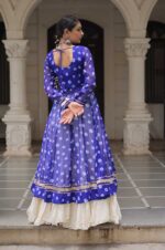 Blue-Kora-Cotton-Lehenga-with-Bandhani-Kutchi-Work-Kurti-Set-2