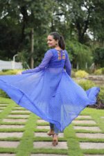 Blue-Leheriya-Faux-Georgette-Kurti-with-Kutchi-Mirror-Work-2
