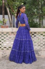 Blue-Traditional-Bandhej-Lehenga-Choli-Set-with-Gotta-Patti-&amp;-Gamthi-Embroidery-