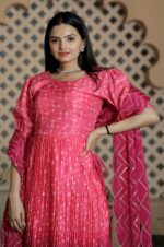Blush-Elegance-–-Pink-Maslin-Kurti-Set-with-Embroidered-Chinnon-Dupatta
