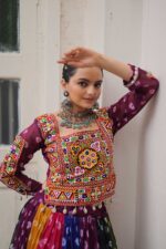 Elegant-Georgette-Gamthi-Embroidered-Lehenga-Choli-Set-with-Kali-Stitch-Flair-2