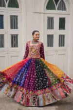 Elegant-Georgette-Gamthi-Embroidered-Lehenga-Choli-Set-with-Kali-Stitch-Flair-3