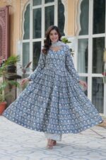 Elegant-Grey-Pure-Cotton-Anarkali-Set-with-Dupatta-2