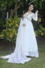 Elegant-White-Faux-Blooming-Gown-with-Embroidered-Dupatta-4
