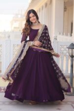 Elegant-Wine-Faux-Blooming-Gown-with-Sequins-Embroidered-Dupatta-4